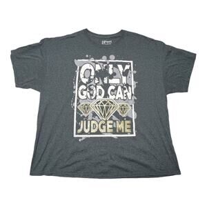 Hard Ten Men's Gray Only God Can Judge Me Hip Hop Rap Streetwear T Shirt 3XL